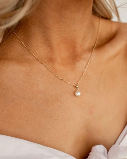 Solid Gold Pearl Pendant